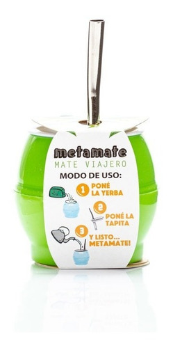 Imagen 3 de 9 de 12 Mates Viajero Metamate Plastico Bombilla Antivuelco Mayor
