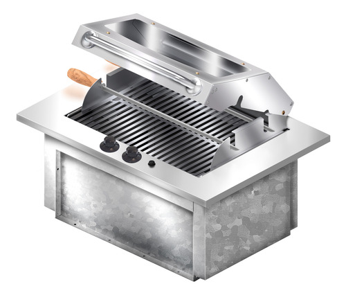 Churrasqueira Elétrica De Embutir Em Bancada - 3400w - Inox
