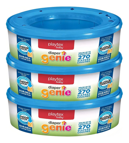Bolsas De Reposição Playtex Diaper Genie Reabastece 810 Unidades, Cor Azul