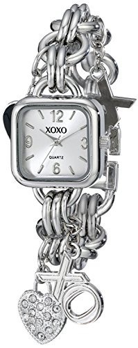 Xoxo Mujer Xo7026 Plata Dial Plata-tono Encanto Pulsera Relo