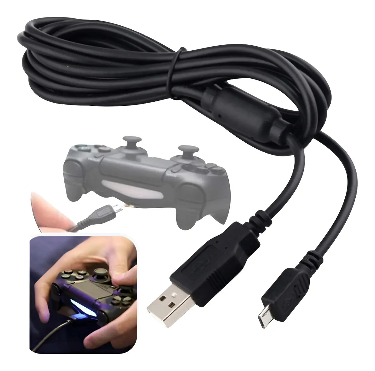 Cabo Carregamento PS4 2m Para Controle DualShock 4 FY