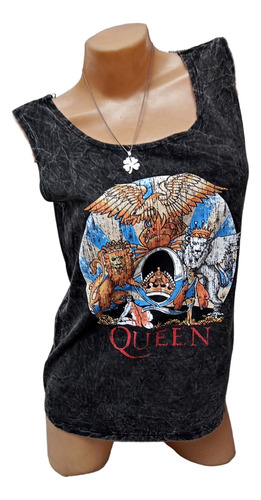 Musculosa Nevada Queen A Day At The Race Mujer Rock Clasic