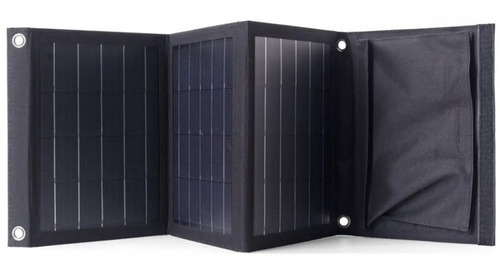 Cargador Portatil Con Paneles Solares Dos Salidas Usb 22w Color Negro