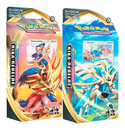 2 Decks Pokémon Espada e Escudo 2 Rixa Rebelde Zacian e Zamazenta Copag