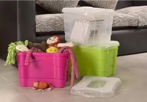 Imagen 4 de 9 de Set De 3 Cajas Organizadoras Apilables De 25 Lts Colombraro