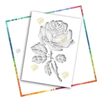Comprar Stencil Plantilla Rosa Aerografo Pincel Manualidades Tortas