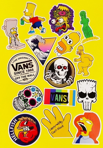 X30 Calcomanías 10cm Vans Santa Cruz Simpsons Rip Curl Y+