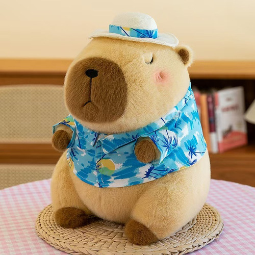 Peluche Juguete Capibara Carpincho Suave Varios Modelos 25cm Beige Camisa