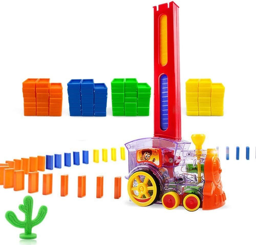 Tren Domino Automático Ficha Coche Electrónico Niño Juguete