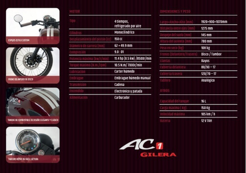 Gilera Ac1 150 18ctas$10.619 Mroma Vc 200 250 Ac4 Gx1 Yl