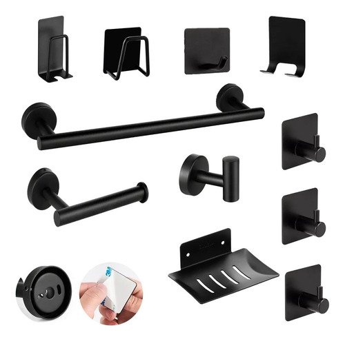 Juego De Accesorios Para Baño Completo Inoxidable Alan Baño MKDMX00515 11pzs