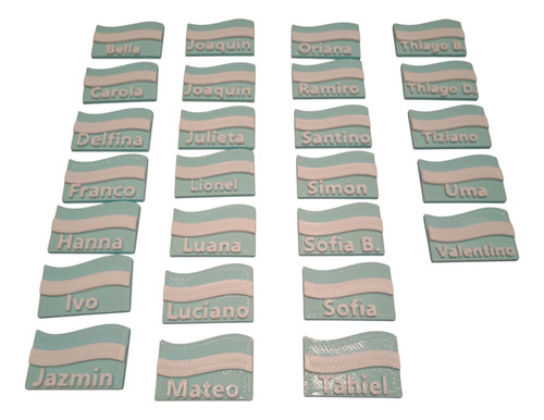 Escarapela Argentina Personalizada Impresa 3d (paq. 10 Und) Blanco