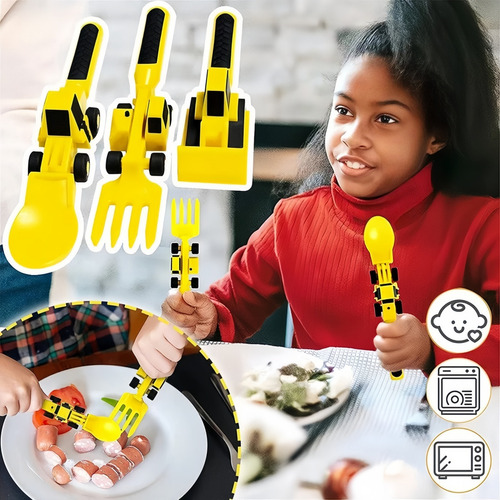 C Vajilla Con Temática De Construcción Infantil, 4 Piezas