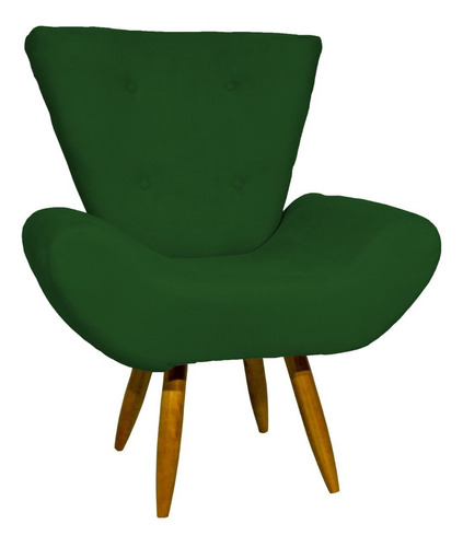 Poltrona Decorativa Cadeira Pé Palito Emilia Suede Cores Cor Verde