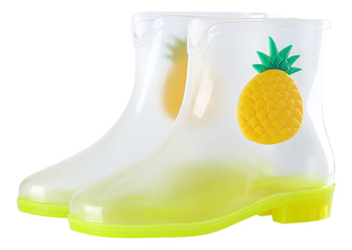 Botas De Lluvia Transparentes Con Frutas, Botas De Lluvia Tr