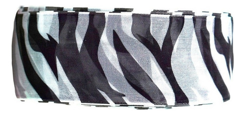 Fita De Organza 10 Metros 40mm Zebra Cor Branca E Preto