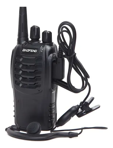 Kit Radio Transmissor Baofeng Bf-888s 5w Walkie Talkie Cor Preto