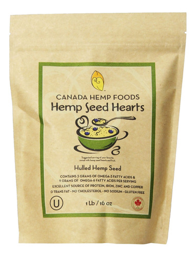 Canada Hemp Foods, Corazn De Semillas De Camo Natural, Bolsa