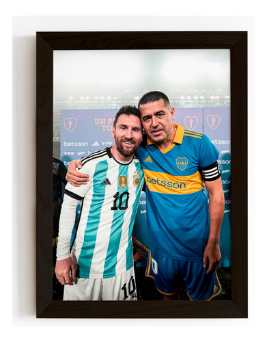 Cuadro Messi Y Riquelme Frente Argentina Boca - Madrid Deco