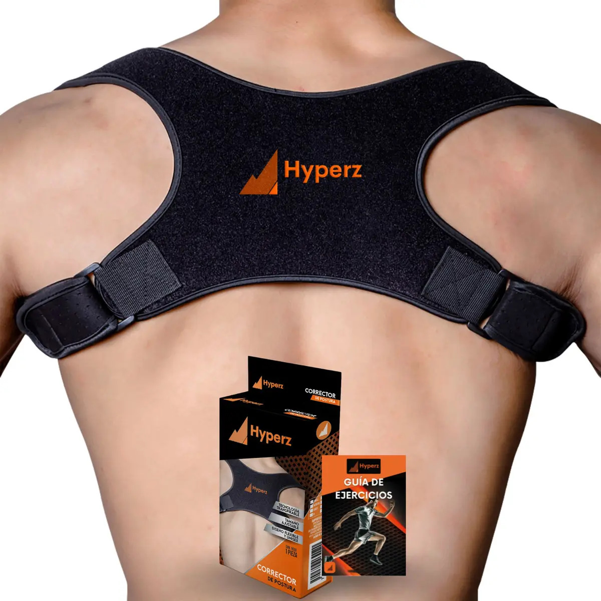 Corrector de Postura Hyperz Ajustable para Espalda y Hombros, de Neopreno