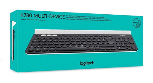 Teclado bluetooth Logitech K780 QWERTY español latinoamérica color negro y blanco