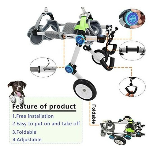 Imagen 5 de 6 de Silla De Ruedas Plegable Para Perros Para Patas Traseras-dog