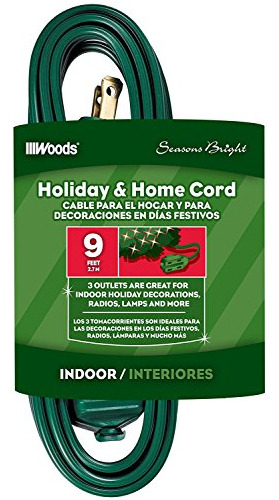 Woods 12601g - Cinta De Cubo, Cable De Extensión Verde De 16