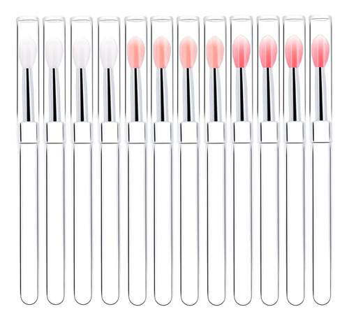Brocha De Silicona Para Labios Con Tapa, 12 Brochas De Maqui