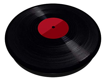 Disco De Vinilo Pop Socket, Diseño Rojo Y Negro. Disco Pop S