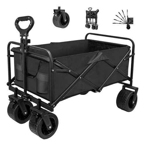 Szhlux Carro Plegable Plegable, Vagon De Playa Con Ruedas Gr