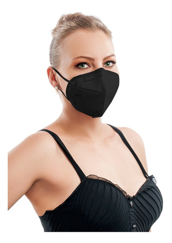 Imagen 2 de 9 de Cubrebocas Kn95 Tapabocas 50 Pz Reutilizables 5 Capas Negro