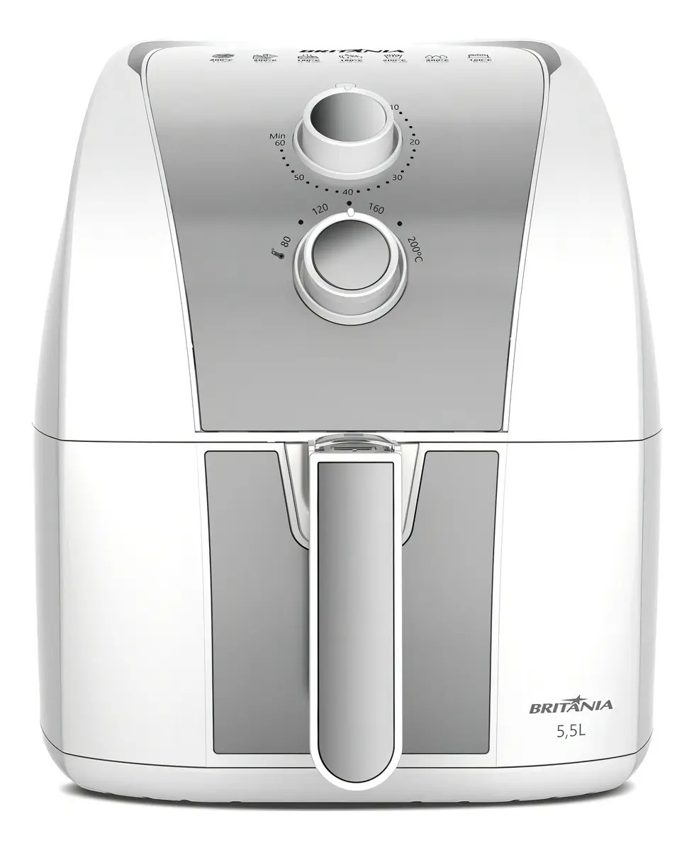 Fritadeira Air Fryer Baf52 5,5l Antiaderente 1500w Britânia Cor Branco