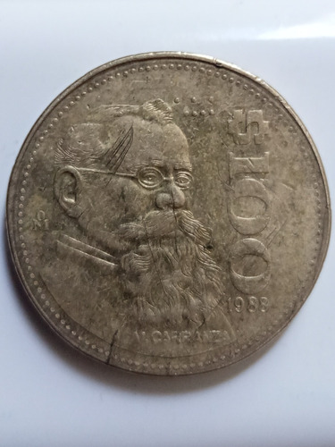 Moneda De 100 Pesos, Venustiano Carranza 1988