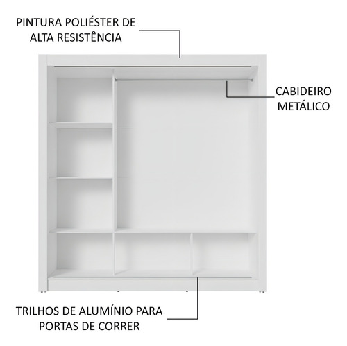 Guarda-roupa Casal 3 Portas Com Espelhos Nobre Madesa Br Cor Branco/Rustic