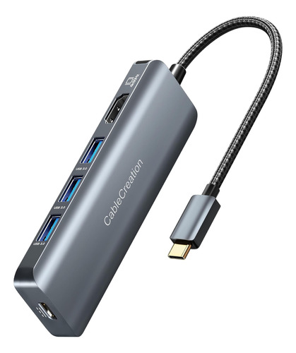 Cablecreation Usb-c Hub 4k 60hz, Adaptador Multipuerto Usb C