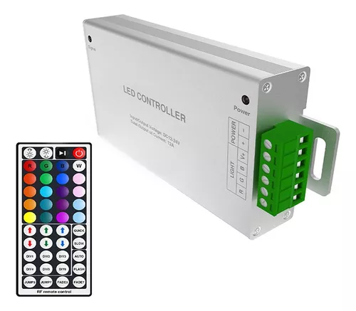 Controlador Tira LED RGB 12/24V, dimable con mando IR 24 teclas