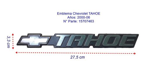 Emblema Chevrolet Tahoe 2000-06