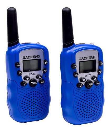 Walkie Talkie Uhf Handy X2 Baofeng Bf-t3 Radio 22 Canal 5km Par Dos Unidades Intercomunicador Handies Manos Libres Color Azul