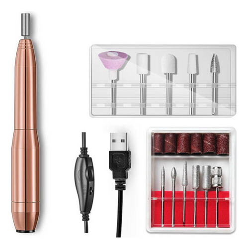 Kit De Lima De Uñas Eléctricas Usb Manicura Pluma Máquina Ta