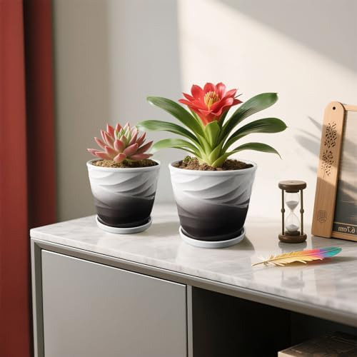 Set De 2 Macetas De Cerámica Para Plantas De Interior