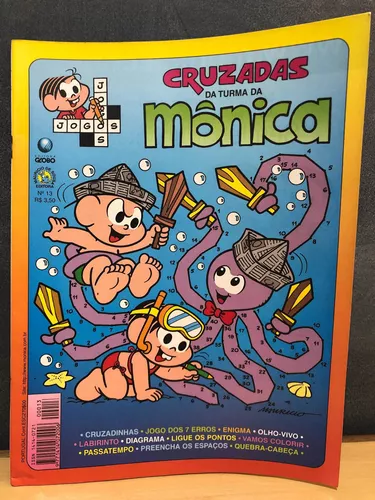 Jogo Ligue os Pontos para Colorir - Turma da Mônica.