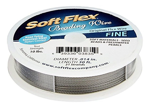 Soft Flex Wire 21-strand, 0.014 Pulgadas De Diámetro, Plata