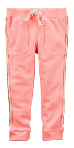 Pantalón Carters De Algodón Bebe Nena Brillos Dorados 18m