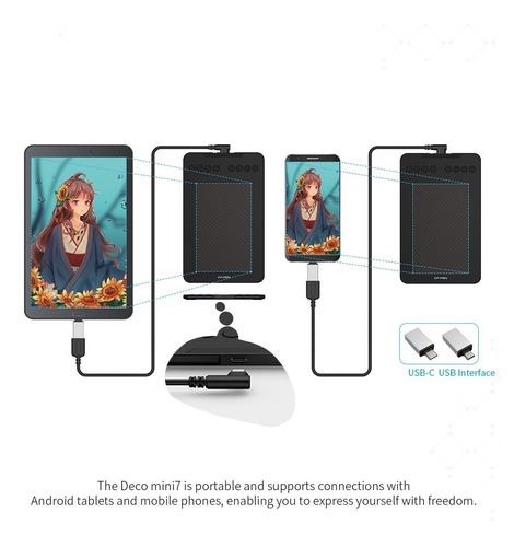 Xppen Deco Mini7 Tableta Grafica Tabla Digitalizadora Profes