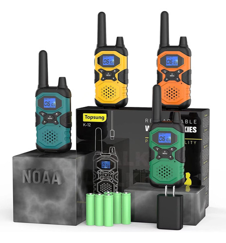 4 Walkie-talkies Recargables De Largo Alcance Para Adultos 