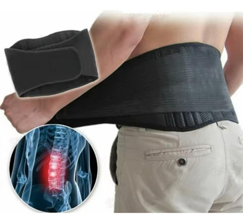 Faja-cinturón Ajustable Xl 115cm Para Cinturaneopreno Alivia Negro Xl