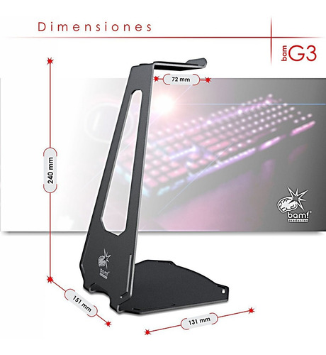 Soporte Auricular Gamer Bam G3 Acero Pc Ps4 Alto Premium!!!
