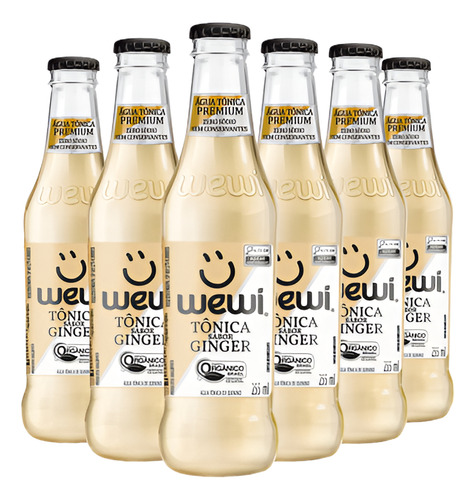 Tônica Ginger Orgânica Wewi Pack Com 6 Garrafas 255 Ml