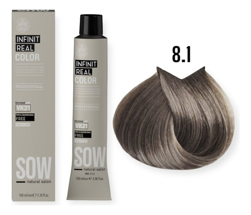 Sow Infinit Real Color Tono 8 Rubio + Developer 20v 100ml