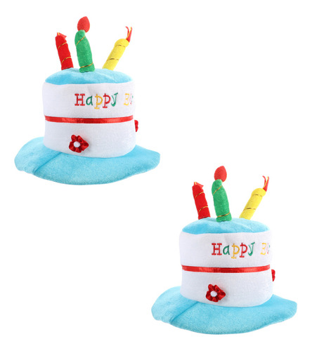Sombrero Para Fiesta De Cumpleaños, Tarta Y Vela, 2 Unidades